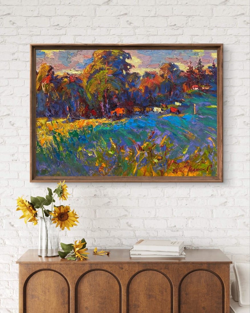 Oil painting Warm evening in the field Oleksiy Ivanyuk - 3