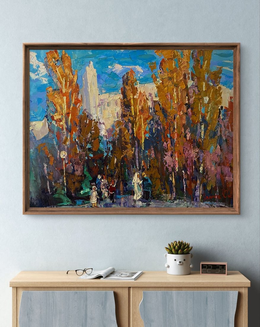 Oil painting At the obelisk Oksana Ivanyuk - 2