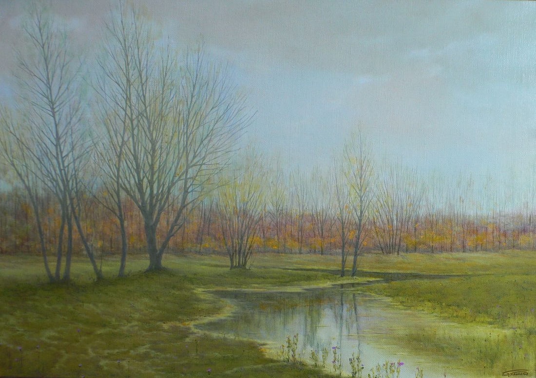 Oil painting Autumn motive Vasily Korkishko: Title: Oil painting Autumn motive Vasily Korkishko Description: №Kork 169 *** ABOUT THIS PAINTING *** * TITLE: "Autumn motive" * ARTISTS: Vasily Korkishko* SIZE: 60x85 cm/'23.62x33.46 inches' *