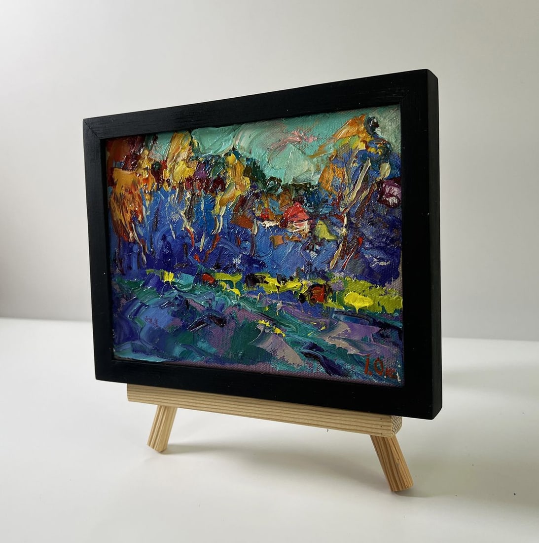 Oil painting Autumn blue forest Oksana Ivanyuk - 3