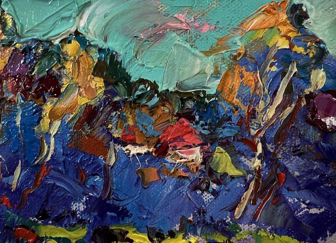 Oil painting Autumn blue forest Oksana Ivanyuk - 5