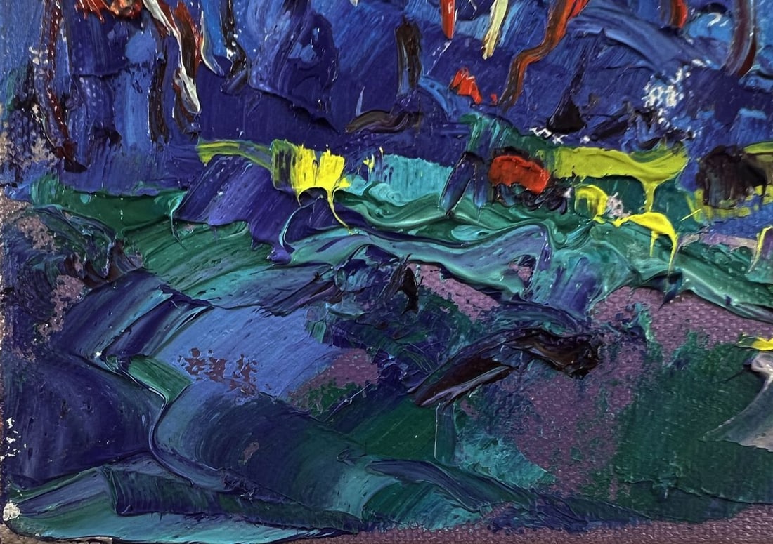 Oil painting Autumn blue forest Oksana Ivanyuk - 6