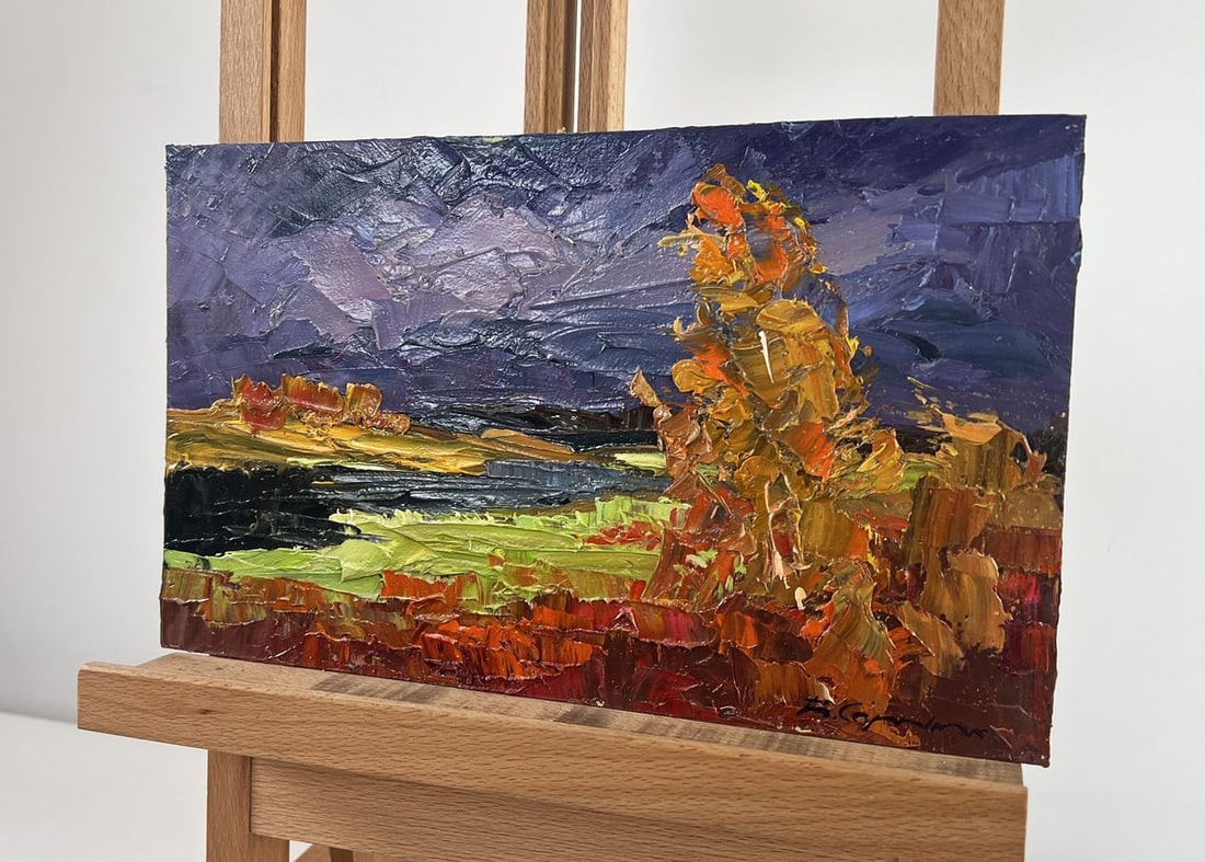 Oil painting Autumn landscape with a view of the river Boris Serdyuk - 3