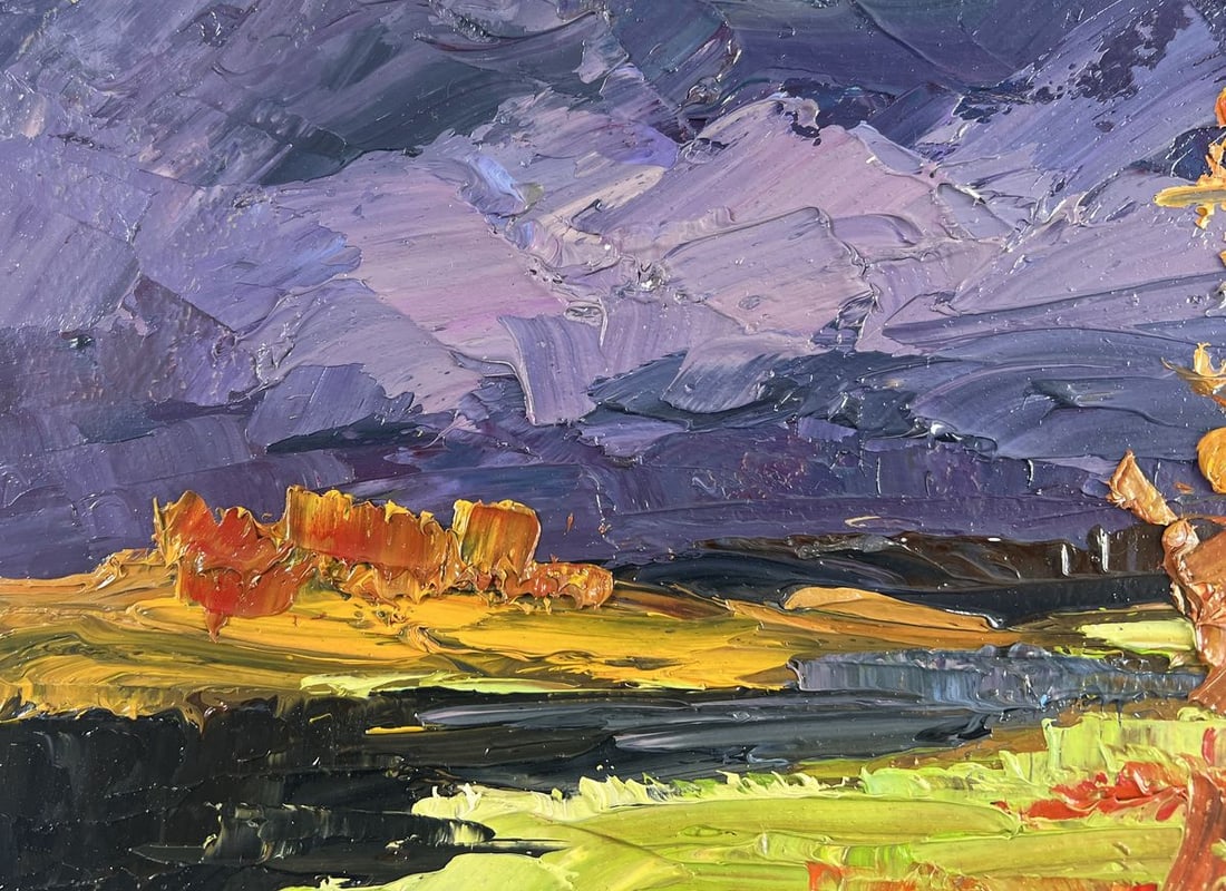 Oil painting Autumn landscape with a view of the river Boris Serdyuk - 4