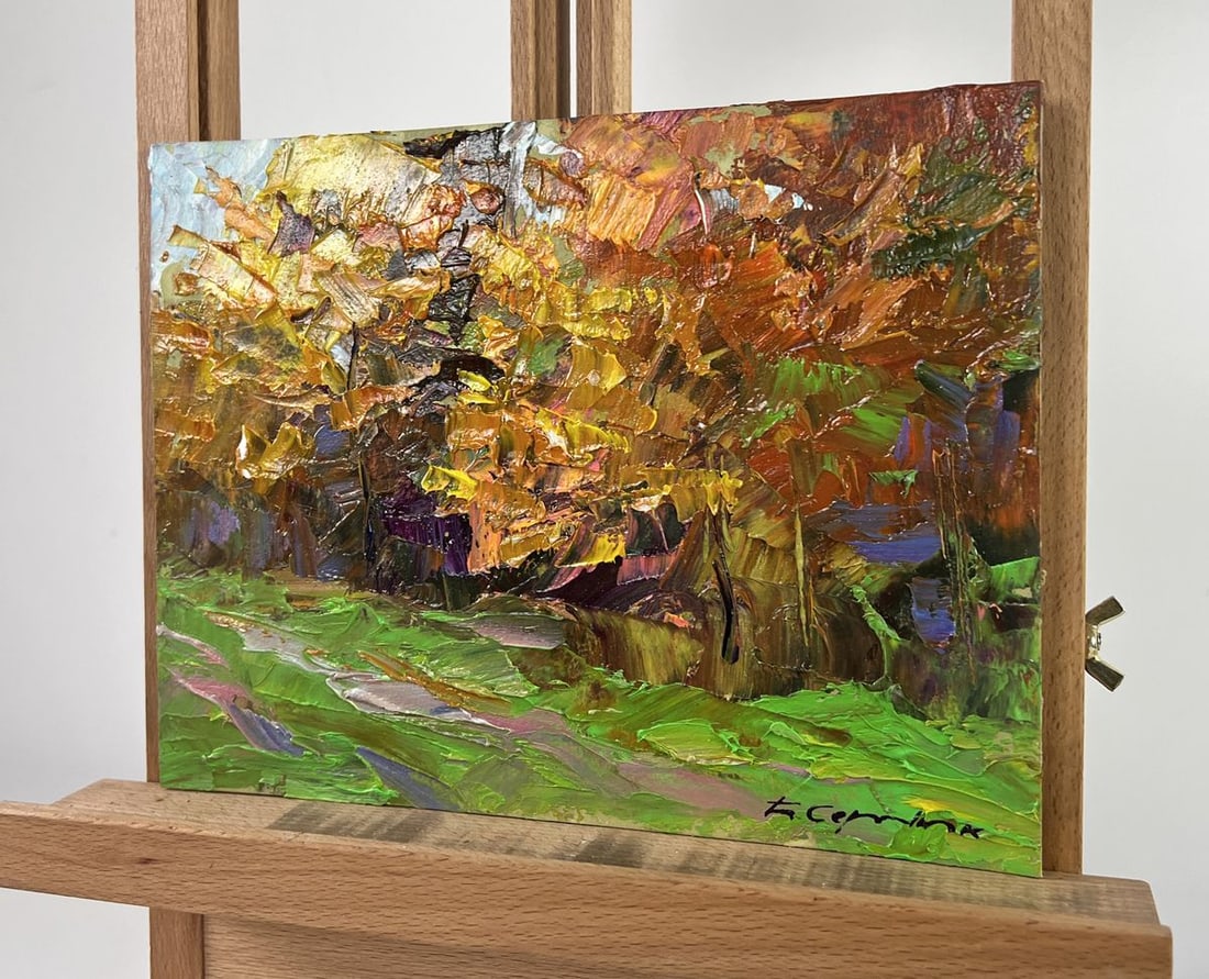 Oil painting Autumn sparkles with gold Boris Serdyuk - 3