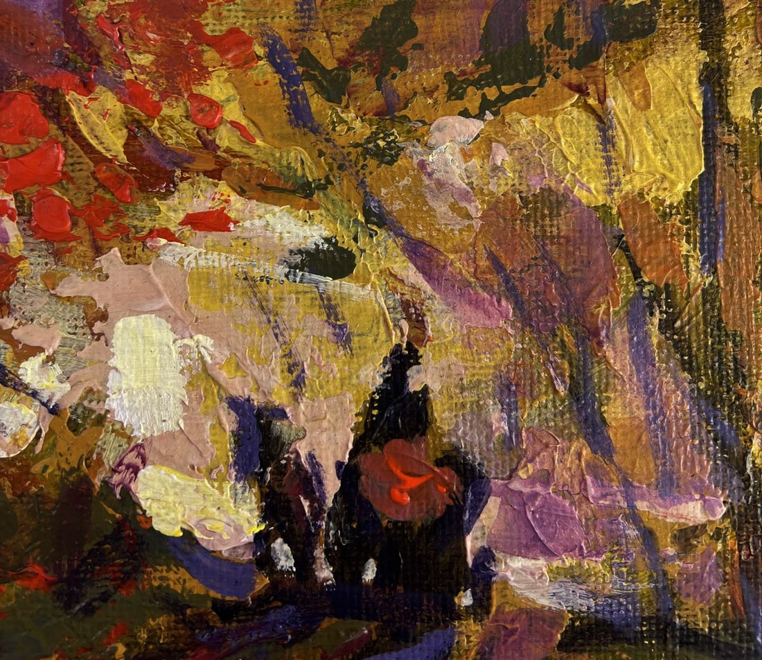 Acrylic painting Preparing firewood Mykhailo Patskan - 5