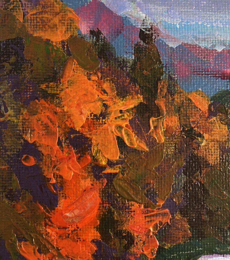 Acrylic painting Autumn in the mountains Mykhailo Patskan - 4