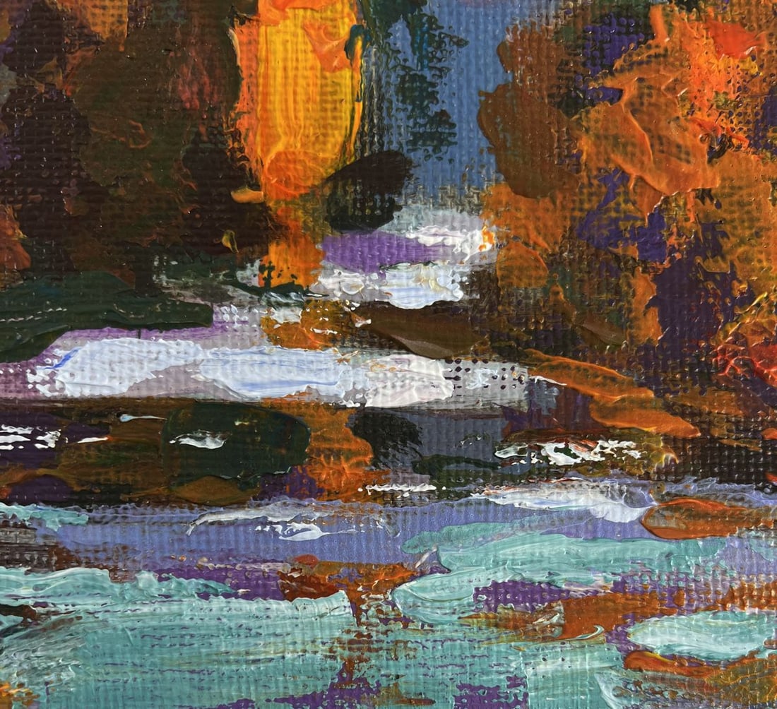 Acrylic painting Autumn in the mountains Mykhailo Patskan - 8