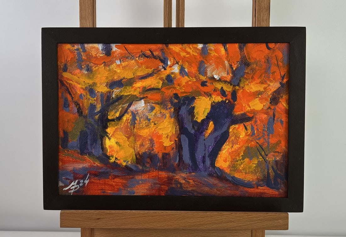 Acrylic painting Gold of the autumn forest Mykhailo Patskan - 2