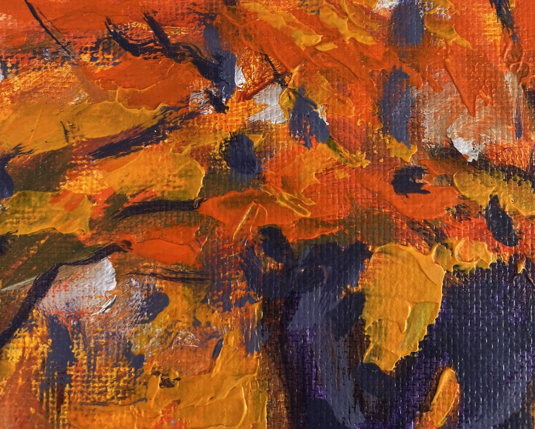 Acrylic painting Gold of the autumn forest Mykhailo Patskan - 5