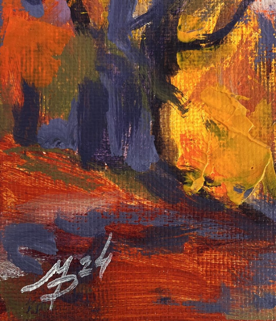 Acrylic painting Gold of the autumn forest Mykhailo Patskan - 7