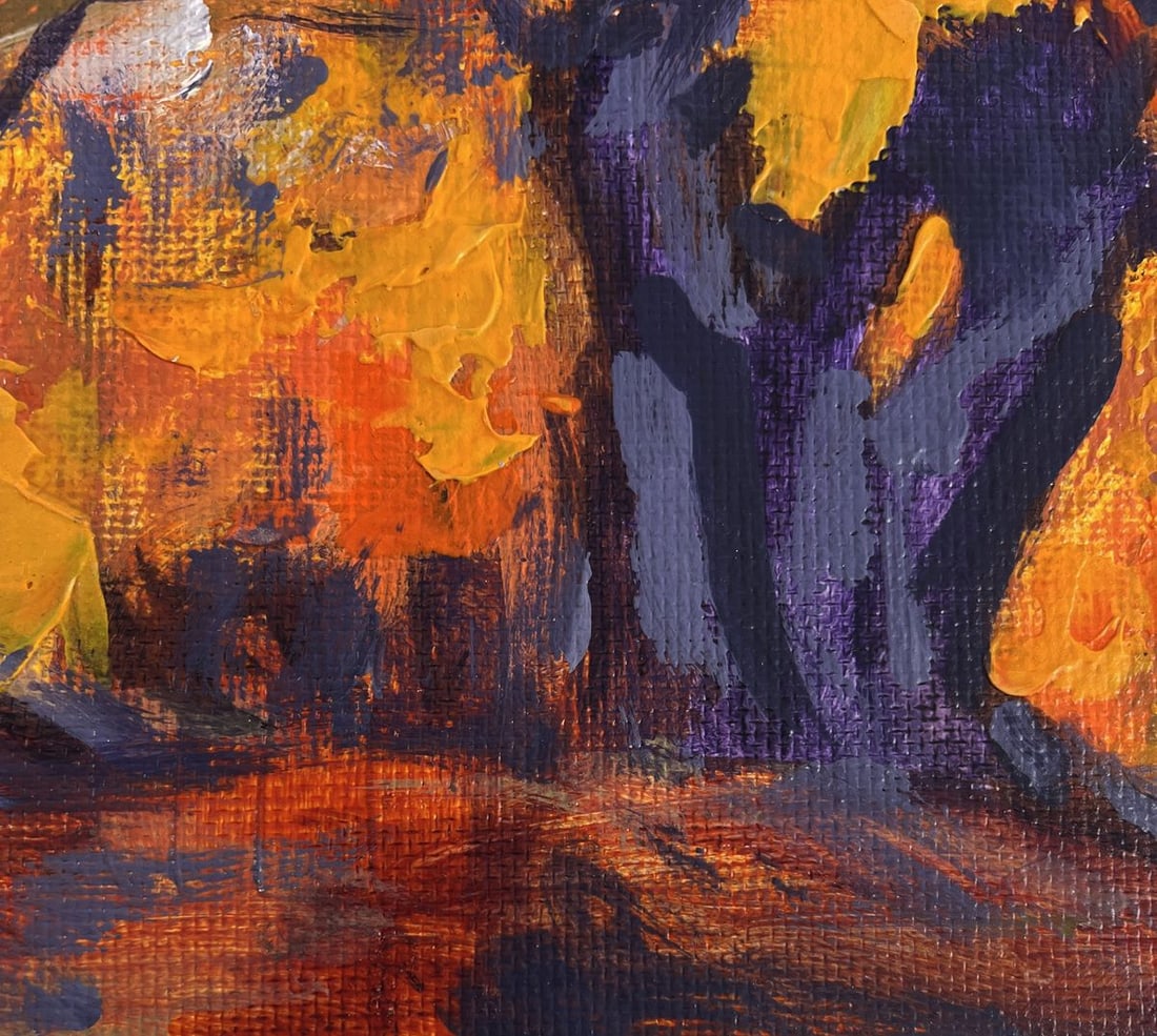 Acrylic painting Gold of the autumn forest Mykhailo Patskan - 8