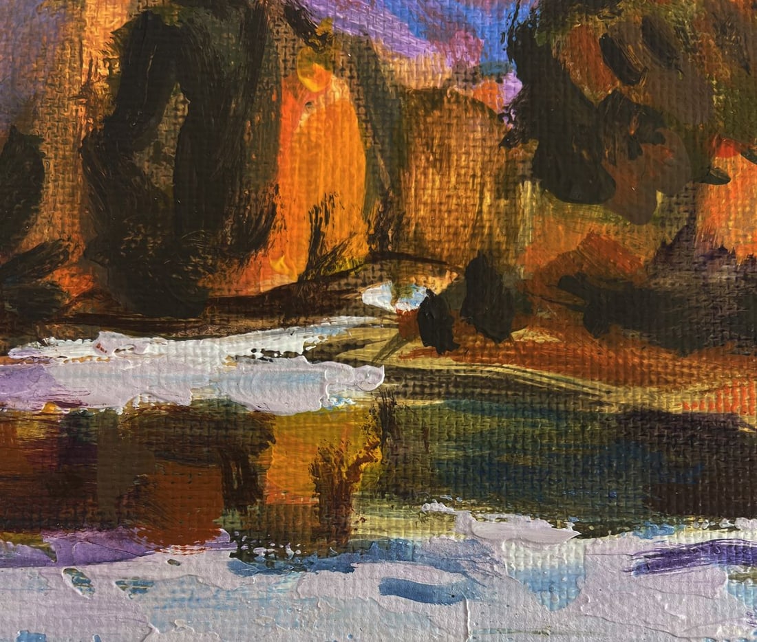 Acrylic painting In the autumn forest Mykhailo Patskan - 8