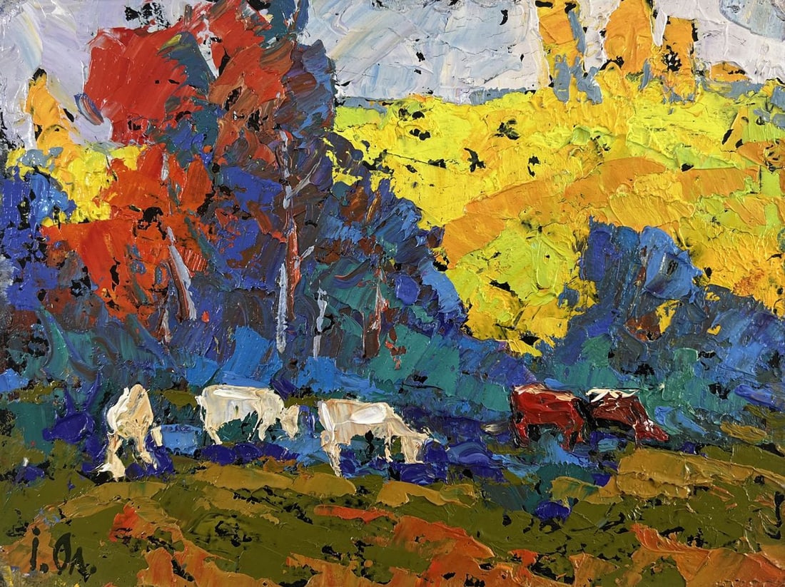 Oil painting In the shade of trees is peace of mind Alex Kalenyuk: Title: Oil painting In the shade of trees is peace of mind Alex Kalenyuk Description: №AAA5071 The oil painting on Cardboard titled "In the Shade of Trees is Peace of Mind" captures a tranquil p