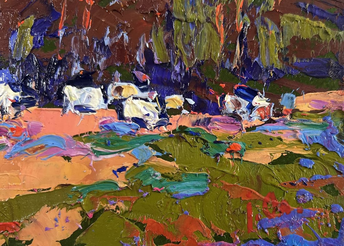 Oil painting Morning at the edge of the forest Alex Kalenyuk - 7