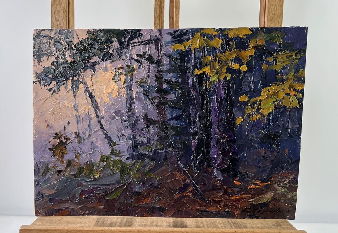 Oil painting Fog in the autumn forest Boris Serdyuk - 2