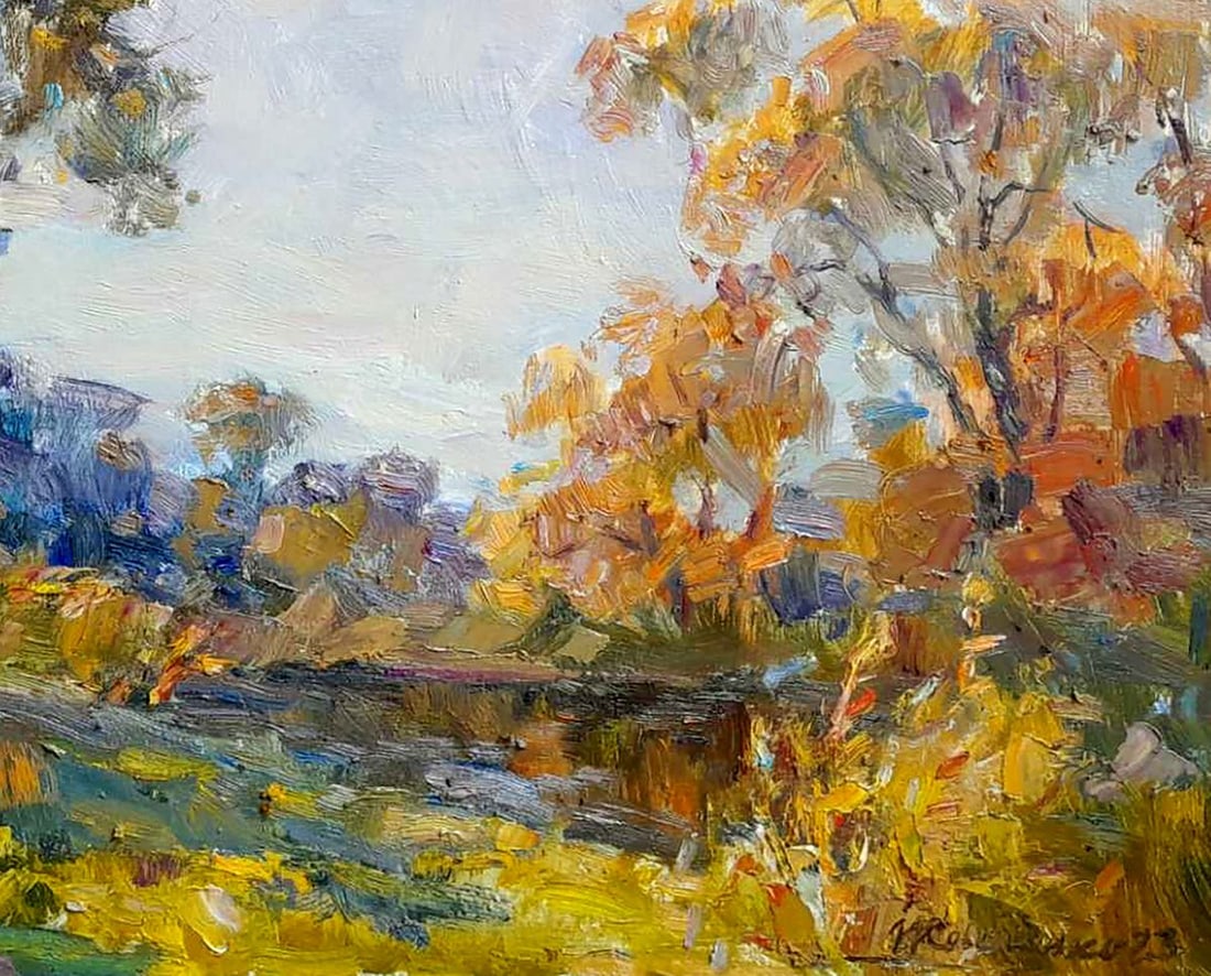 Oil painting Walk along the river Ivan Kovalenko - 5