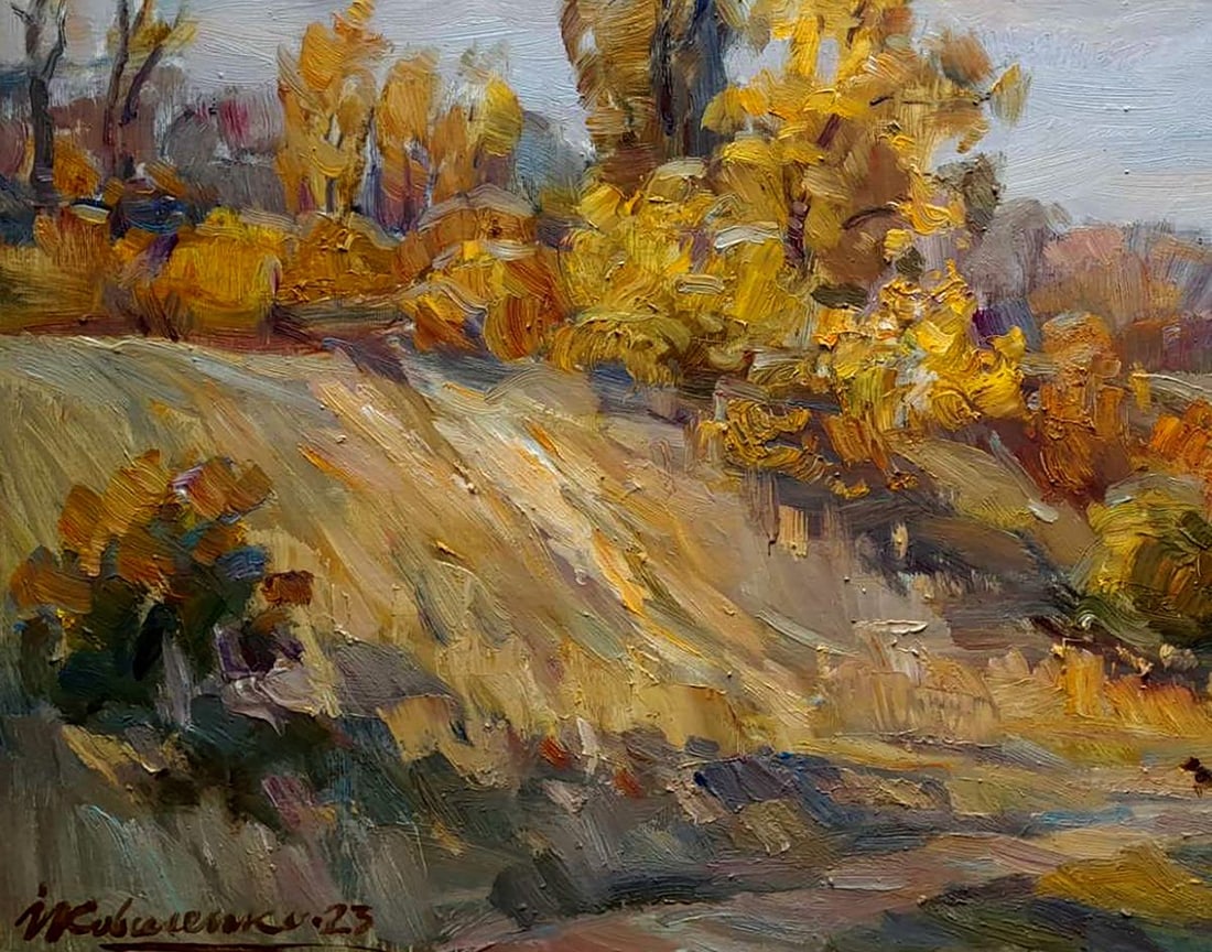 Oil painting Walk in the autumn park Ivan Kovalenko - 4