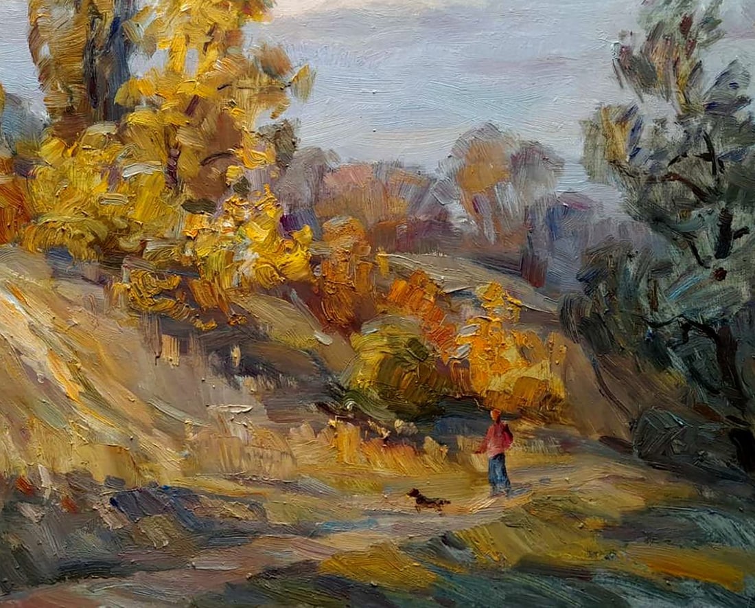 Oil painting Walk in the autumn park Ivan Kovalenko - 5