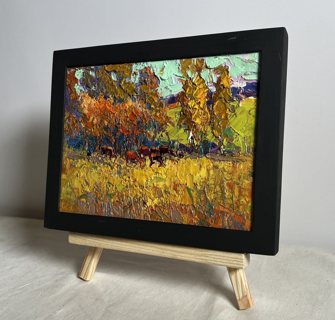 Oil painting The queue for the pasture Oksana Kalenyuk - 3