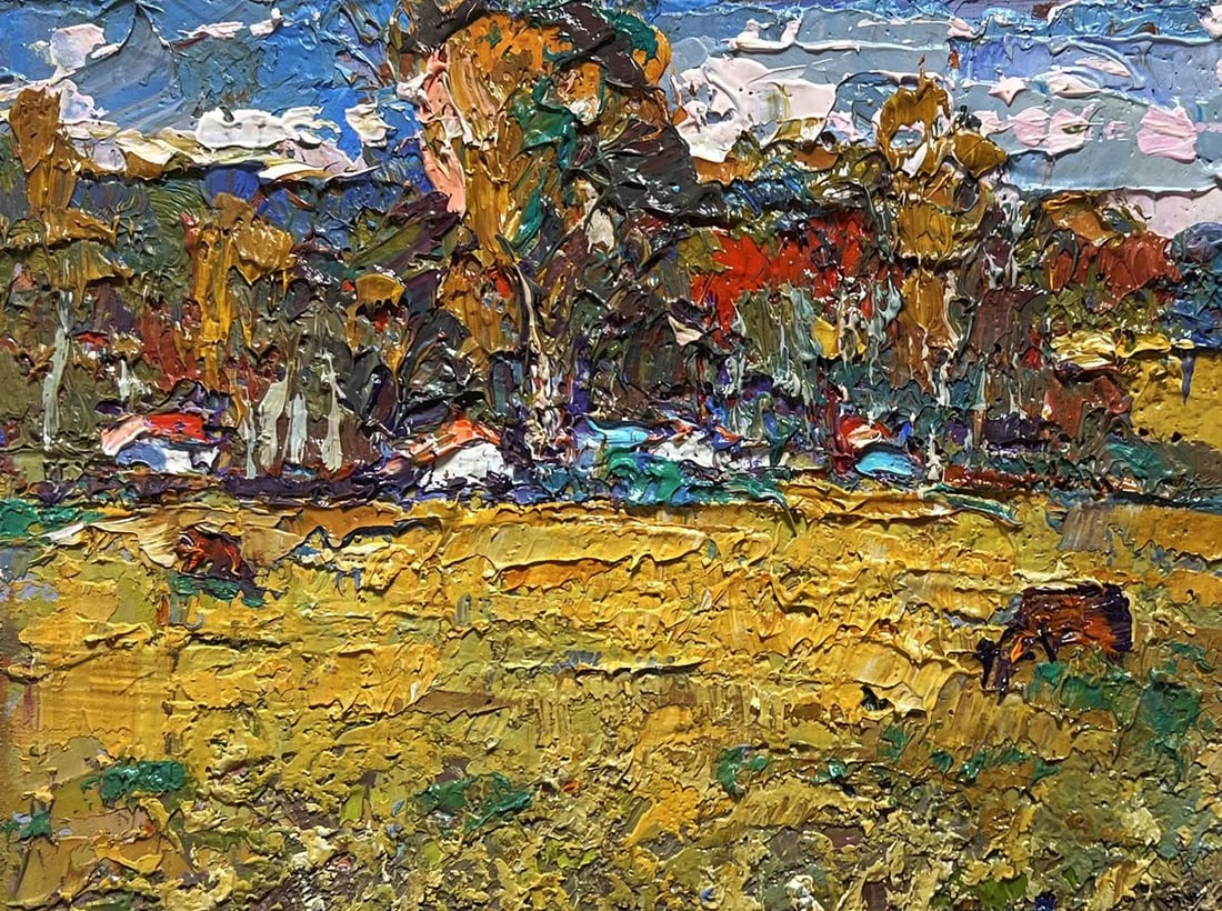 Oil painting On the yellow autumn meadows Oksana Kalenyuk - 6