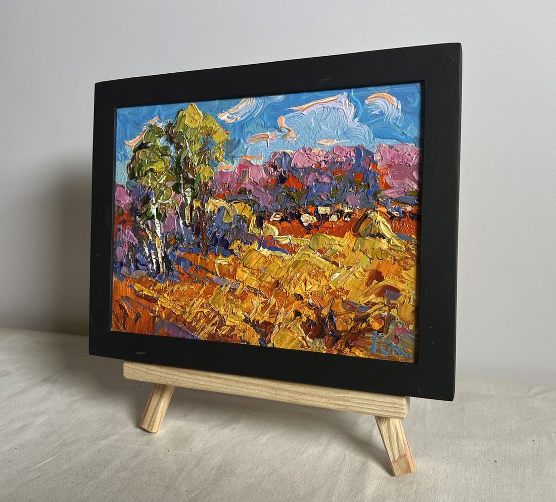 Oil painting Golden autumn field Oksana Kalenyuk - 3