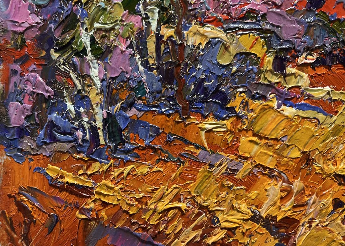 Oil painting Golden autumn field Oksana Kalenyuk - 8