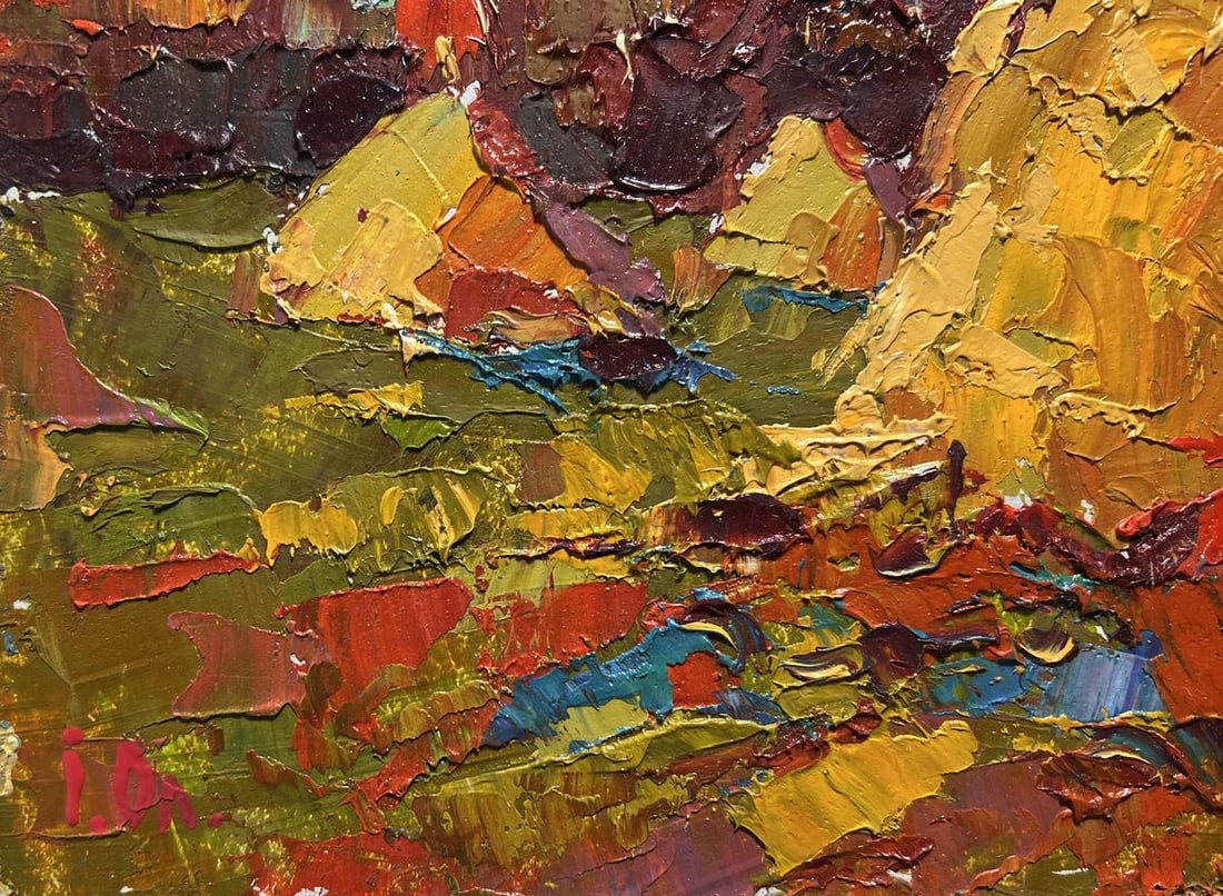Oil painting Autumn fields and haystacks Alex Kalenyuk - 8