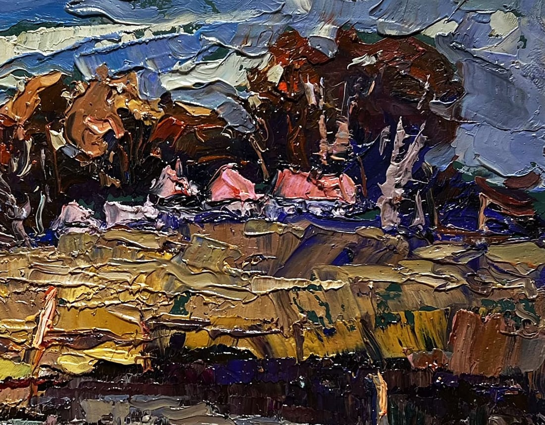 Oil painting There is a pond near the village Oksana Kalenyuk - 7