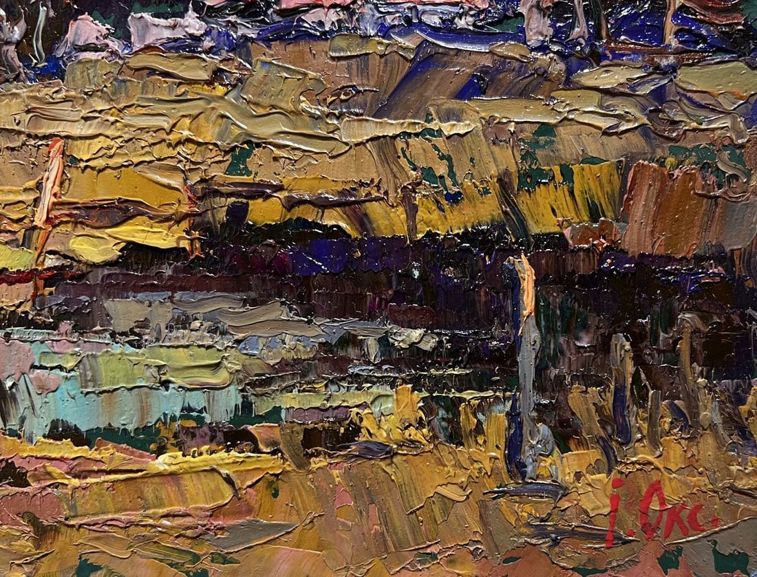 Oil painting There is a pond near the village Oksana Kalenyuk - 9