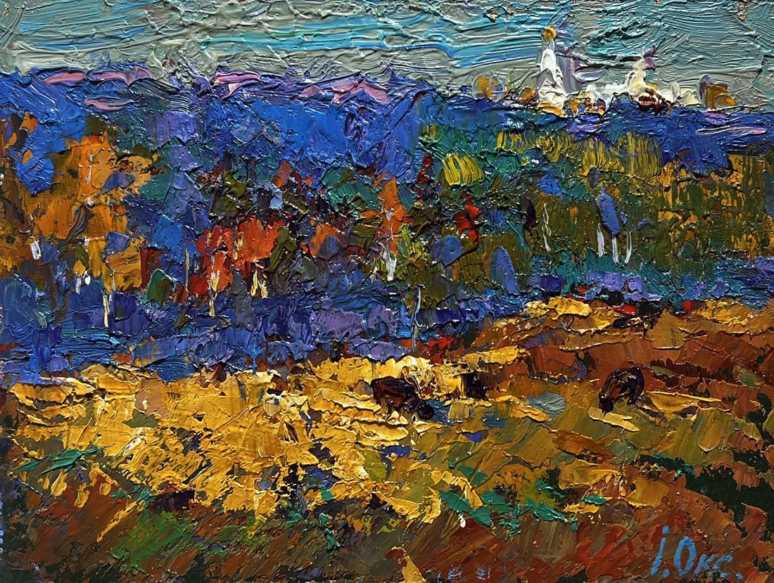 Oil painting Autumn light fog Oksana Kalenyuk (1 of 10)