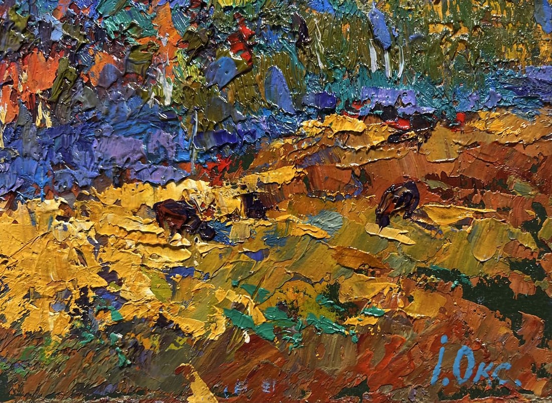 Oil painting Autumn light fog Oksana Kalenyuk - 9