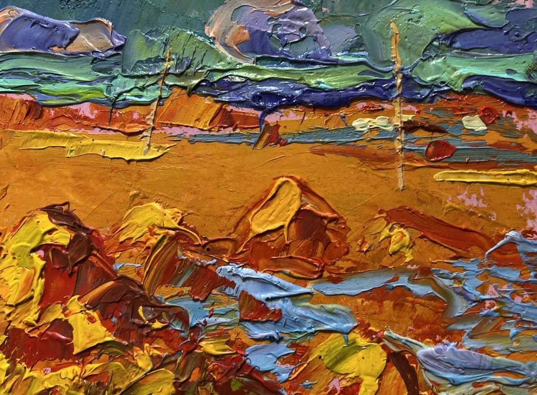 Oil painting Hay harvest in autumn Alex Kalenyuk - 5