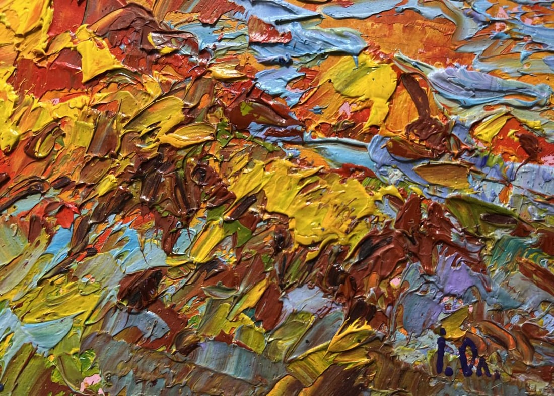 Oil painting Hay harvest in autumn Alex Kalenyuk - 9