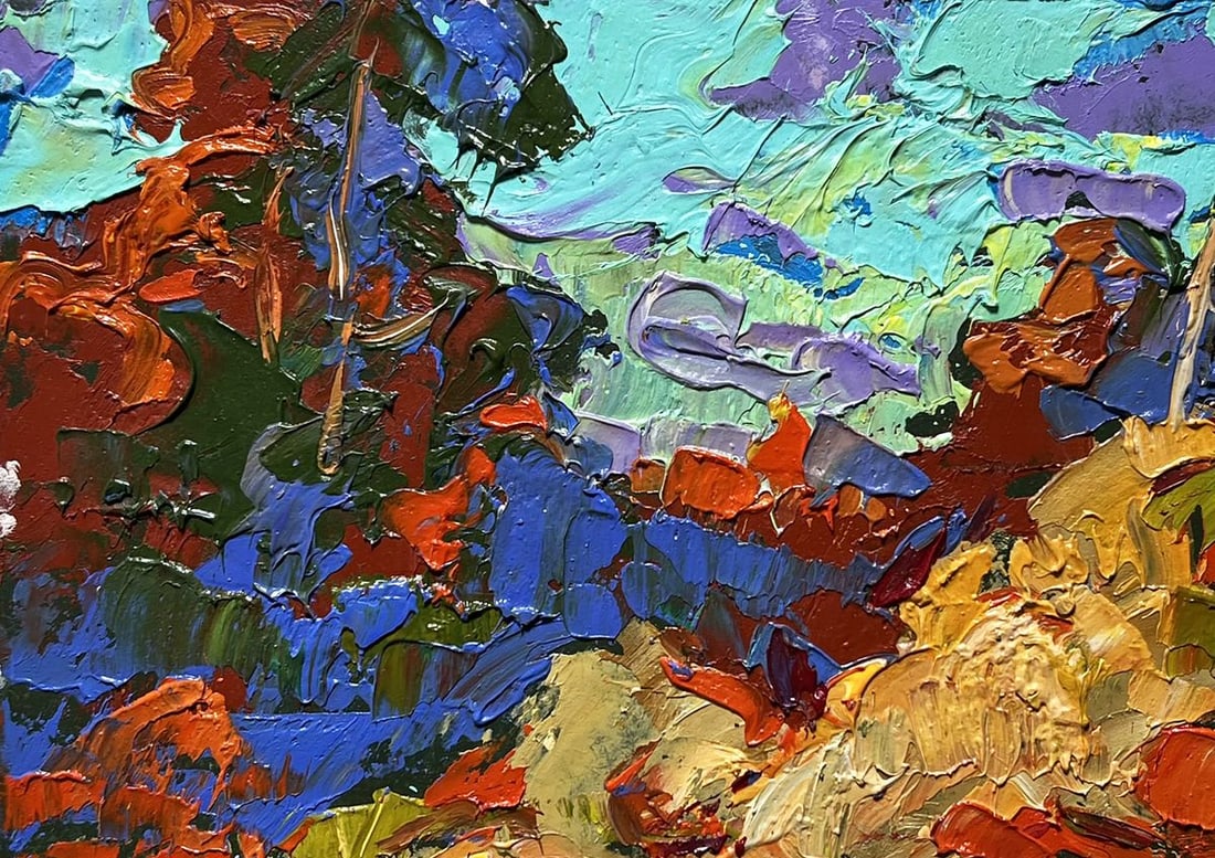 Oil painting Golden haystacks Alex Kalenyuk - 4