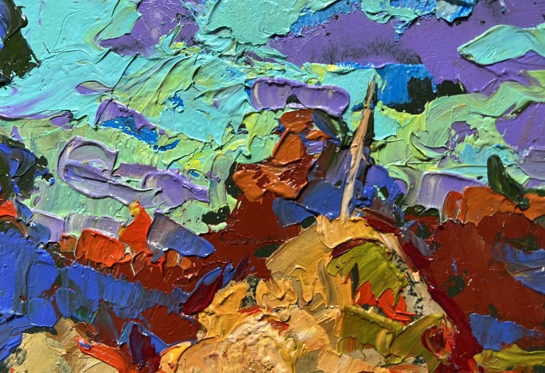 Oil painting Golden haystacks Alex Kalenyuk - 5