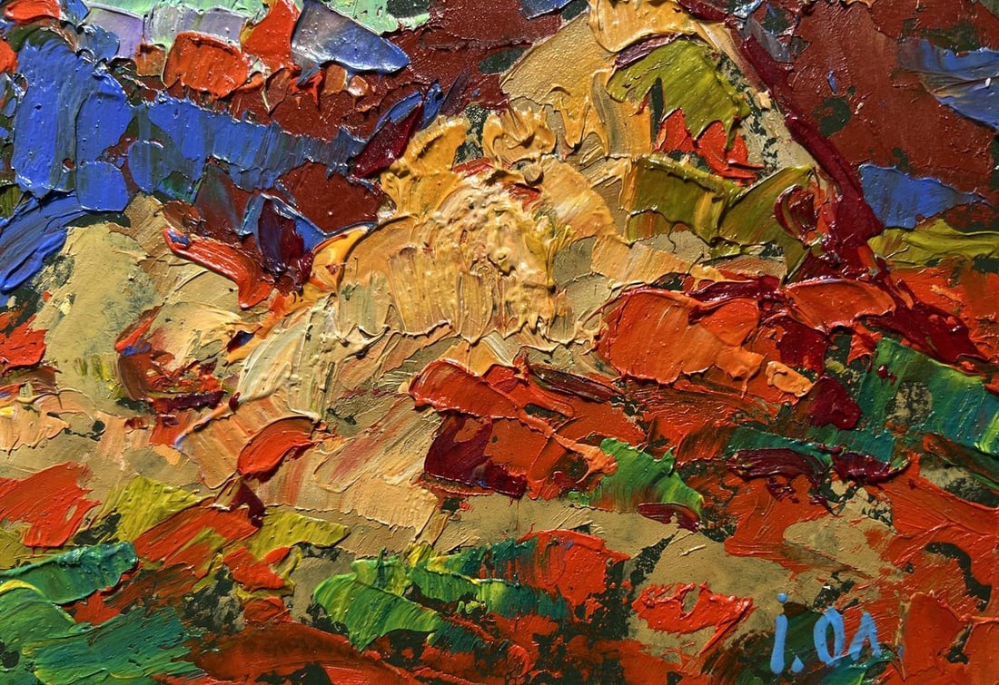 Oil painting Golden haystacks Alex Kalenyuk - 9