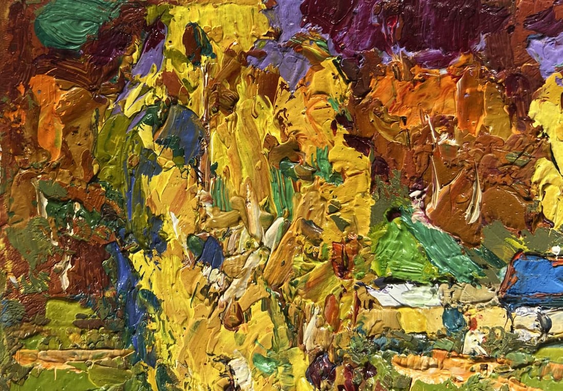 Oil painting Autumn streets of the village Oksana Kalenyuk - 4