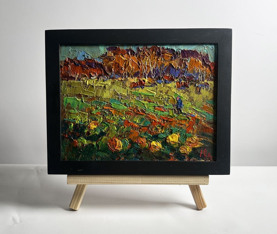 Oil painting Pumpkins are growing in the garden Alex Kalenyuk - 2