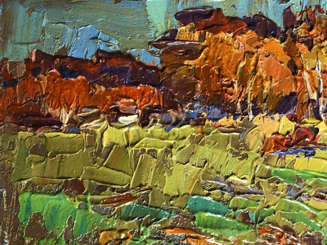 Oil painting Pumpkins are growing in the garden Alex Kalenyuk - 5