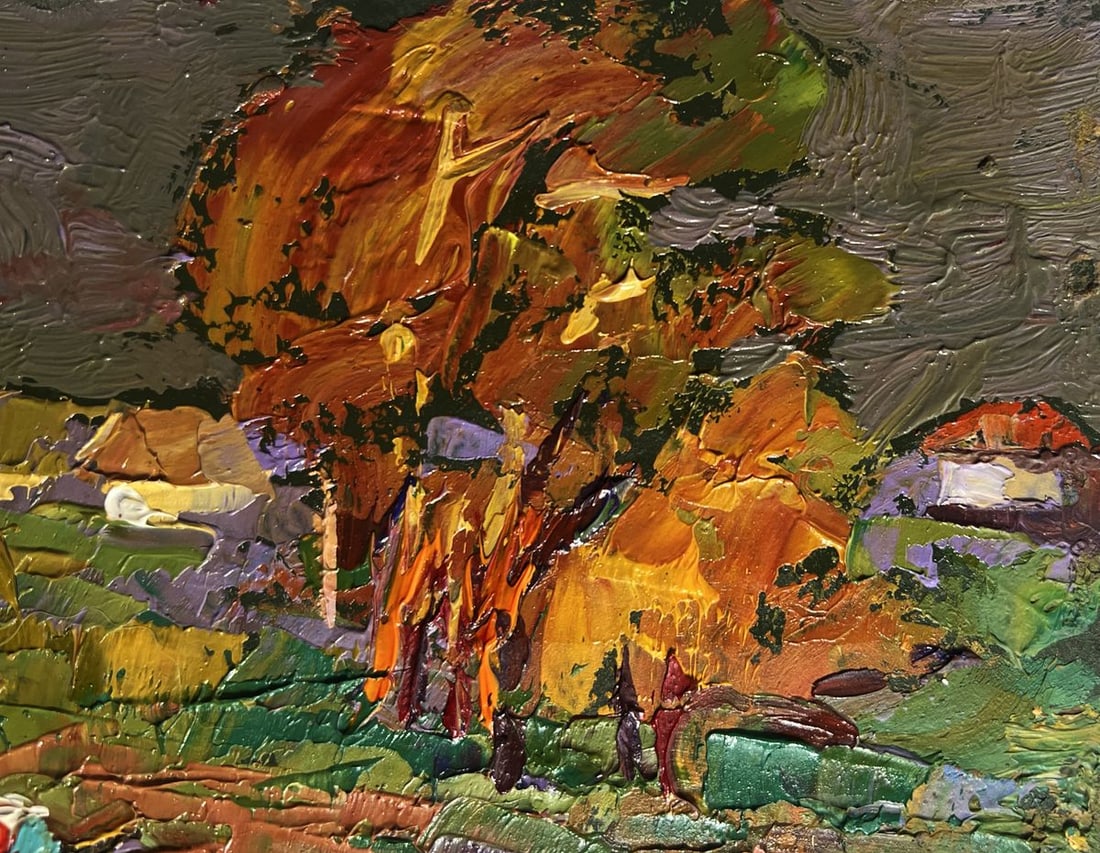 Oil painting In the autumn gardens Alex Kalenyuk - 5