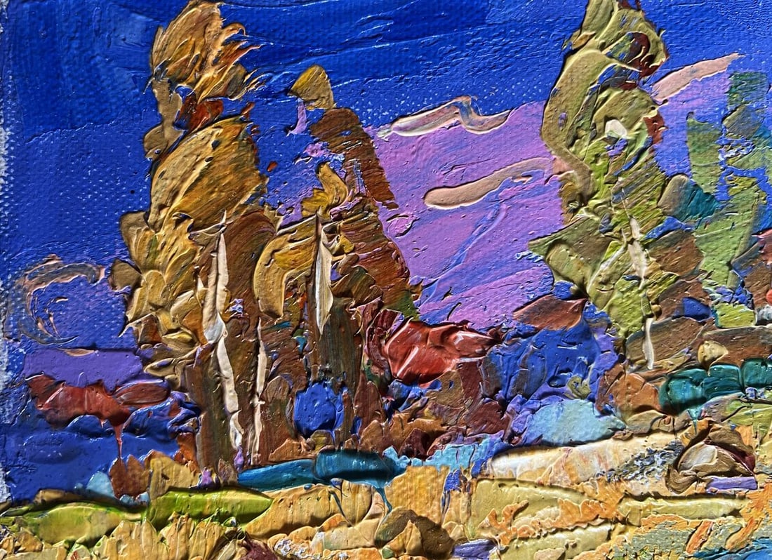 Oil painting Blue sky over the fields Oksana Kalenyuk - 5