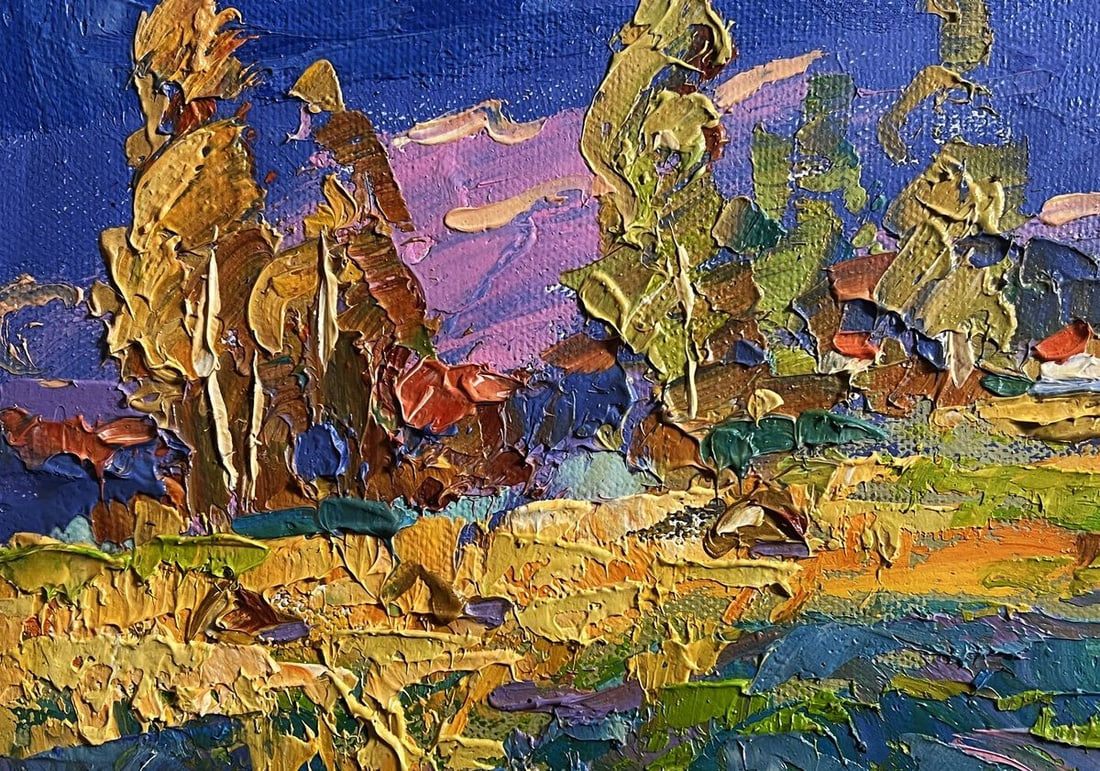 Oil painting Blue sky over the fields Oksana Kalenyuk - 6