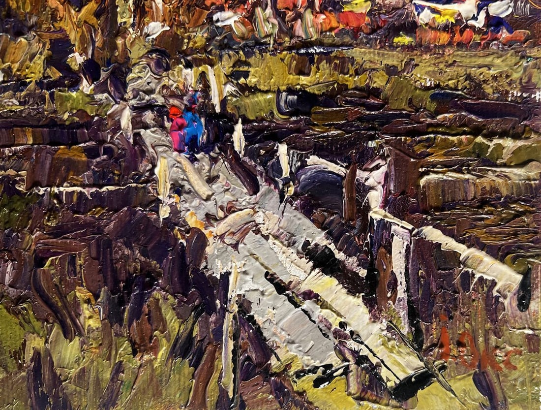 Oil painting To the other side of the river Oksana Kalenyuk - 9