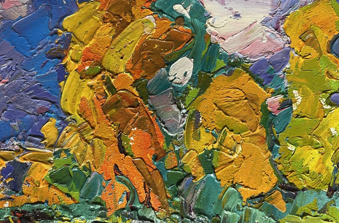 Oil painting In the autumn meadows with a breeze Alex Kalenyuk - 5