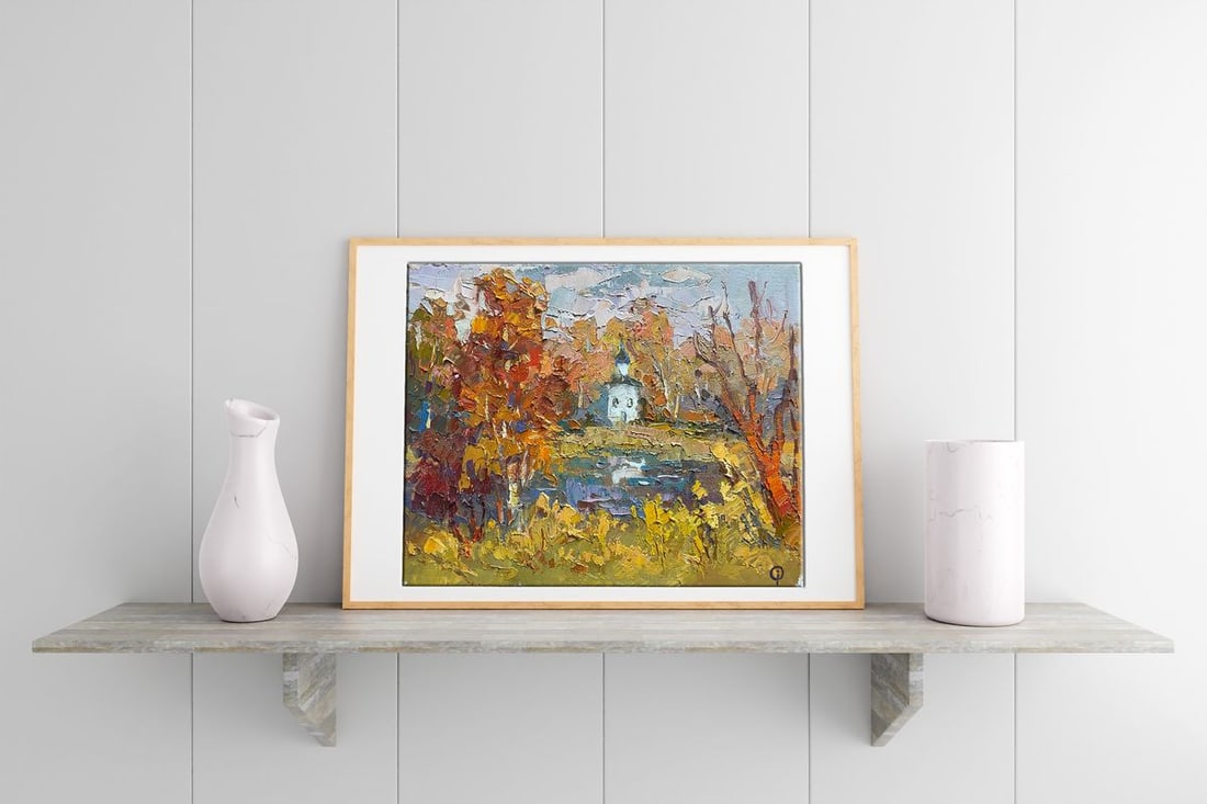 Oil painting Above the autumn lake Oksana Kalenyuk - 3