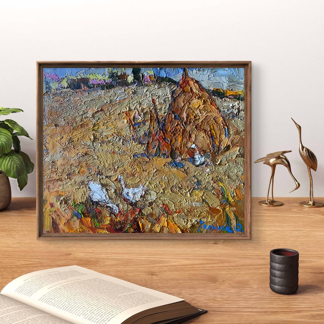 Oil painting Geese in the fields Oksana Kalenyuk - 2