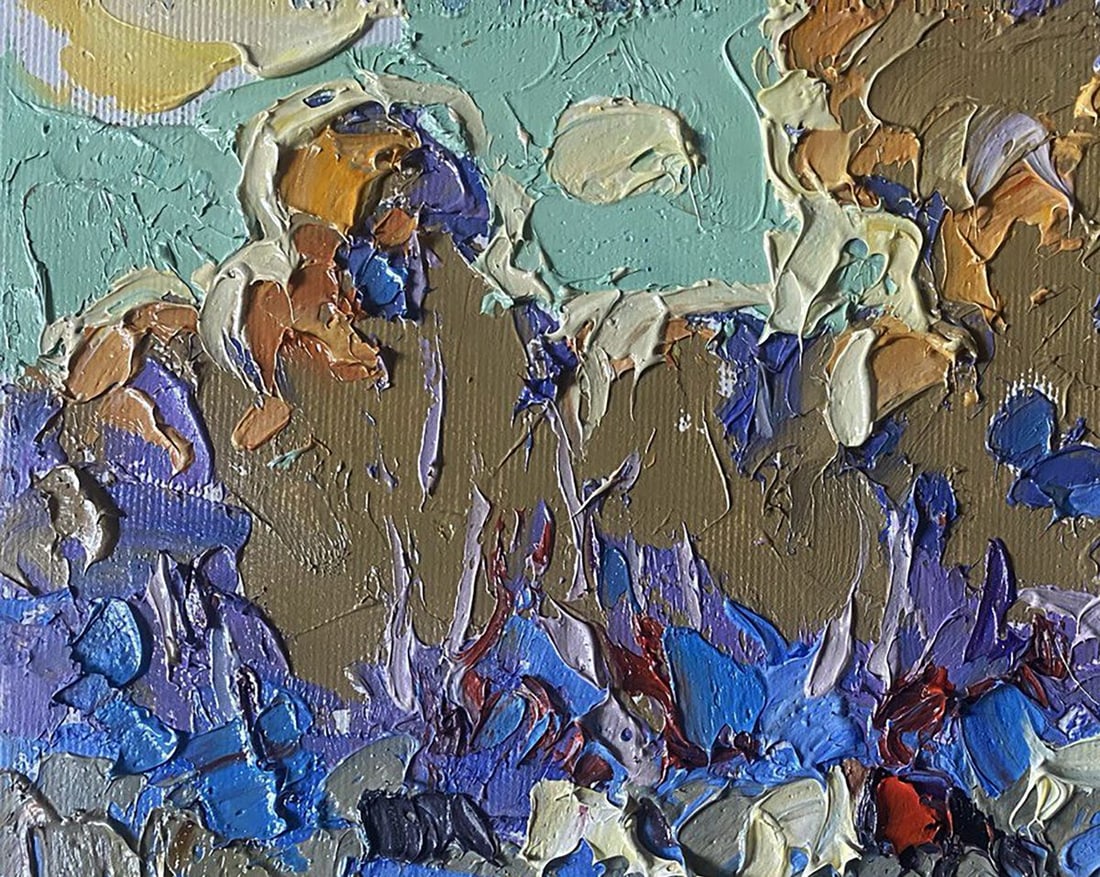 Oil painting They are grazing in the field Alex Kalenyuk - 4