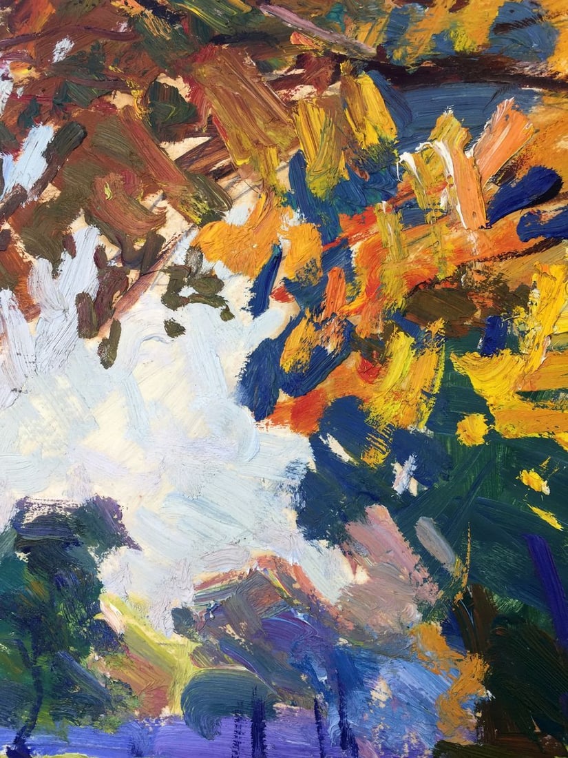 Oil painting Forest park original picture painter - 4