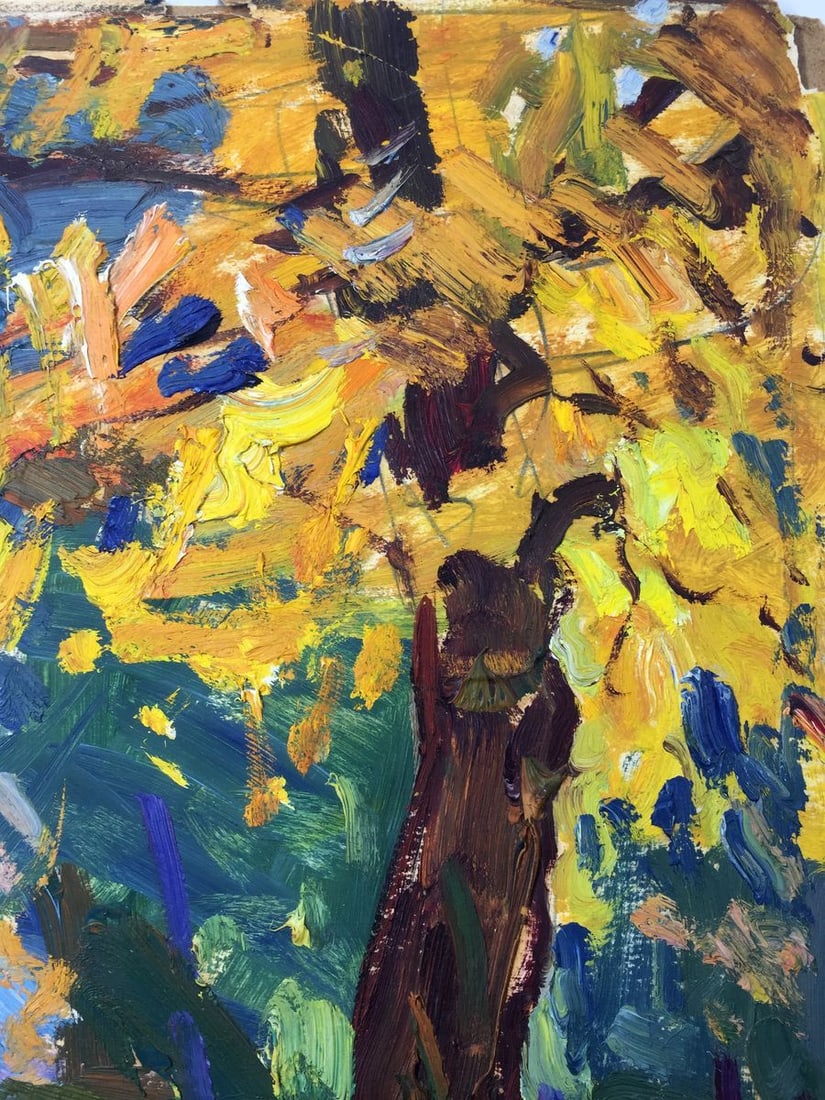 Oil painting Forest park original picture painter - 5